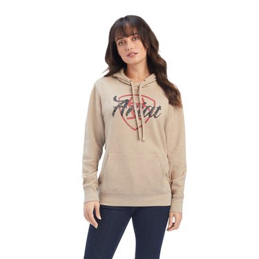 Women's Dark Oatmeal USA Shield Logo Hoodie by Ariat 10041660