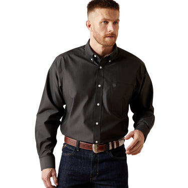 Men's Black Pinpoint Oxford Long Sleeve Snap Shirt 10065843