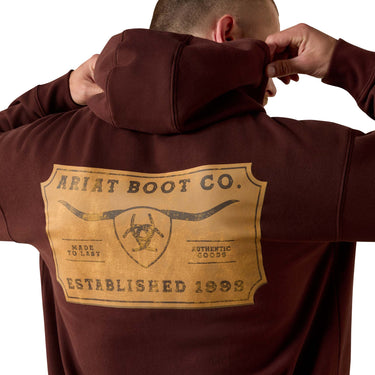 Men's Brown Ariat Shield Steerhead Hoodie 10073715