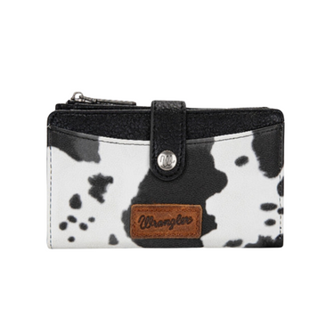 Wrangler Cow Print Button Wallet in Black WG133-W002BK