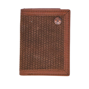 Hooey Classic Roughout Basket Weave Embossed Roughout Tri-Fold Wallet HTR002-BR