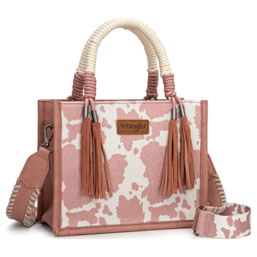 Wrangler Pink Cow Print Tote/Crossbody - WG386-8120SPK