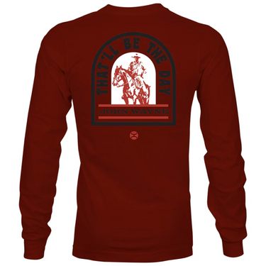 John Wayne That'll be the Day Long Sleeve Crimson T-Shirt HT1731CM