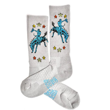 Fringe Long Live Grey Western Cowboy Performance Socks - LC12-12114