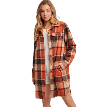 Flannel Plaid Longline Shacket