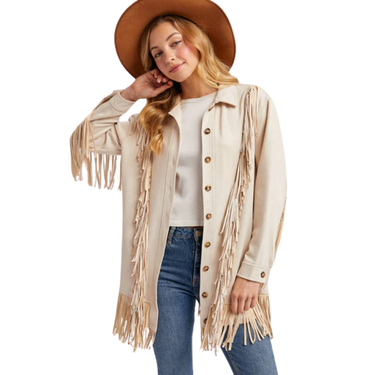 Vegan Suede Fringed Jacket