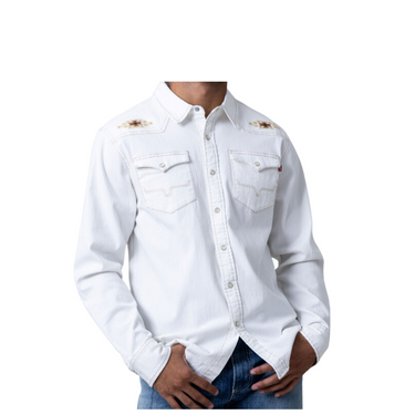 Men's Durango Denim Dress Shirt- Natural MDS0000060