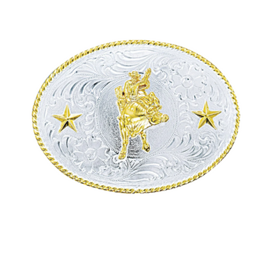 Nocona Men's Shinny Star Bull Oval Buckle