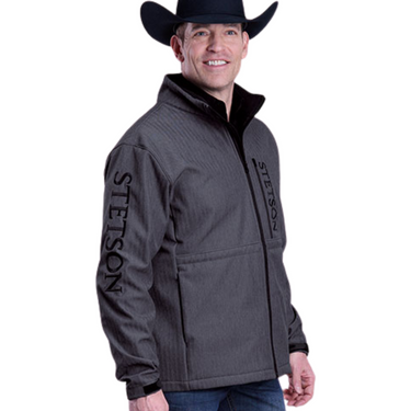 Men's Charcoal Softshell Fleece Tech Jacket 1 1-097-0780-6195 GY