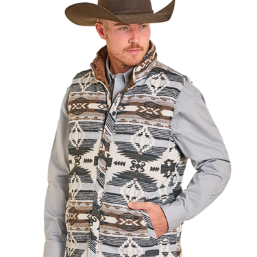 Men's Grey Aztec Reversible Vest BM98C06716