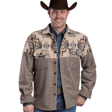 Men's Brown Aztec Shirt Jacket 03-097-0119-6123 BR