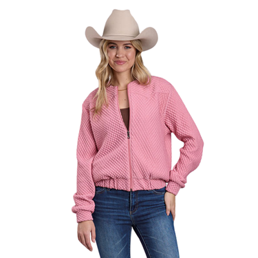 Women's Pink Quilted Poly Zip Jacket 03-098-0592-6153 PI