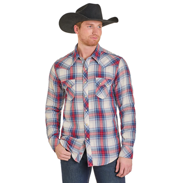 Men’s Plaid Long Sleeve Snap Shirt BMN2S07660