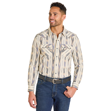 Men’s Striped Long Sleeve Snap Shirt PMN2S07493