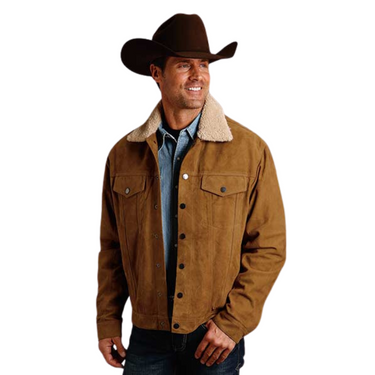 Men's Stetson Caramel Suede Jean Jacket 11-097-0539-6631 TA