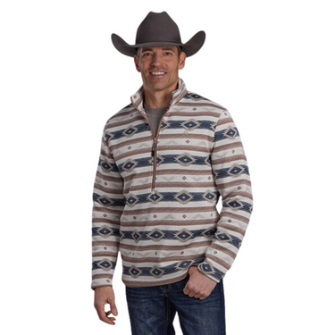 Men's Horizontal Aztec Stripe Fleece Sweater by Roper 03-014-0120-6181 BR