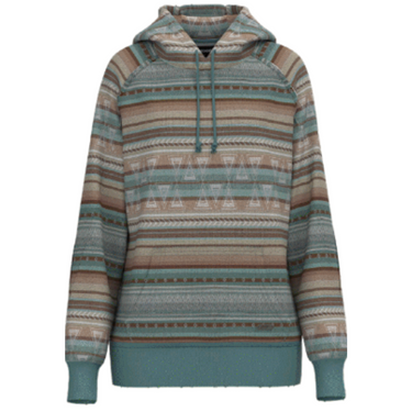 Women's Turquoise\Tan Serape Print Hoodie by Hooey HH1260TQSP