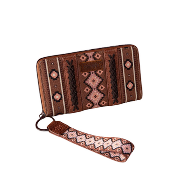 Wrangler Women's Aztec Southwestern Pattern Wristlet Wallet