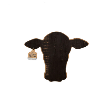 Black Cow Shaped Sign- 16x13 - SAP0163