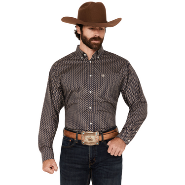 Men's Navy Fitted Free Field Long Sleeve Shirt 10058510