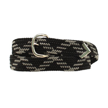 Machine Woven Braided Belt - Black and Gray 2000607