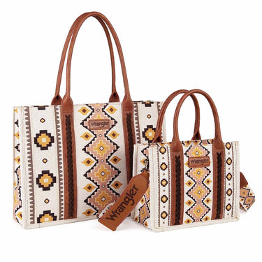Wrangler Southwestern Print Large Tote & Small Canvas Tote/Crossbody (2PCS Set) - WG2202-1920