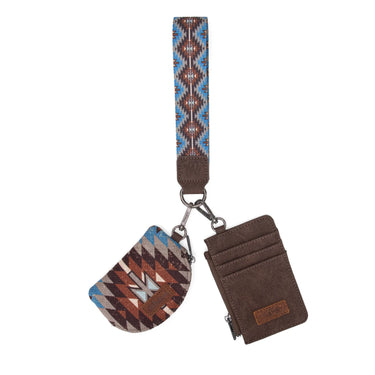 Wrangler Southwestern Art Print Dual Pouch Wristlet - WG2213-W0051