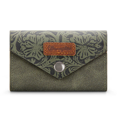 Wrangler Green Floral Tooled Card Holder - WG224-W072