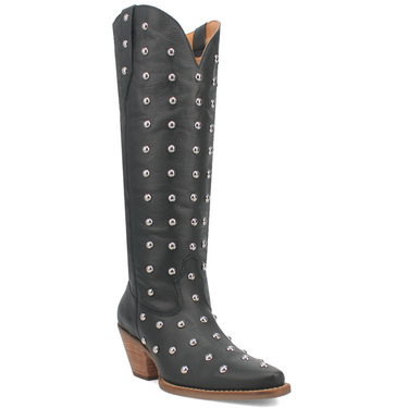 Broadway Bunny Leather Boot - Black/Black - DI155-BK