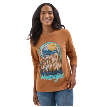 Women's Wrangler Graphic Long Sleeve Thermal- Burnt Orange 112354394