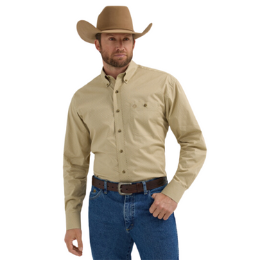 Men's Beige George Strait Long Sleeve Buttoned Shirt - 112356610