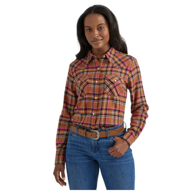 Women's Multicolor Plaid Long Sleeve Flannel - 112356676