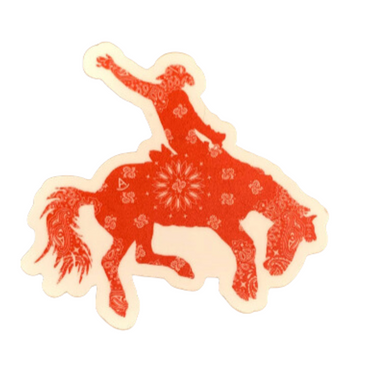 Bandana Print Bronc Rider Sticker