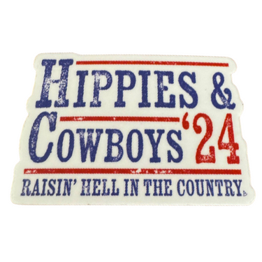 Hippies & Cowboys '24 Raisin' Hell in the Country Sticker