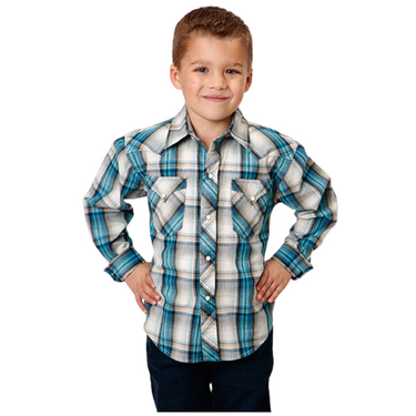 Boy’s Long Sleeve Snap Plaid Shirt 03-030-0062-0753