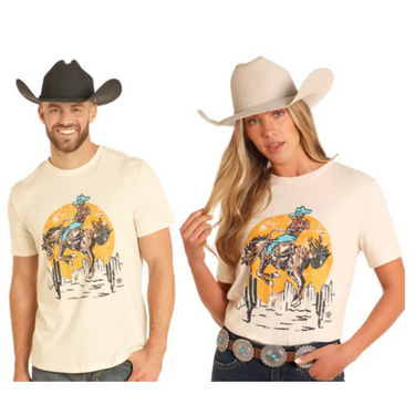 Natural Cowboy Bronc Rider Graphic T-Shirt by Panhandle BU21T05050