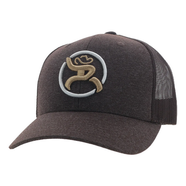 Strap, Roughy Brown 6-Panel Trucker with Tan/White Circle Logo - 4031T-BR