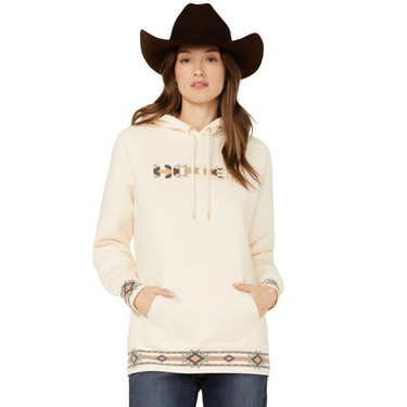 Women's Cream Quilted Pattern Hoodie by Hooey HH1256CR