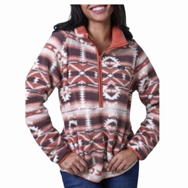 Women's Roswell Rust Red Fleece Sweatshirt WSW0000003