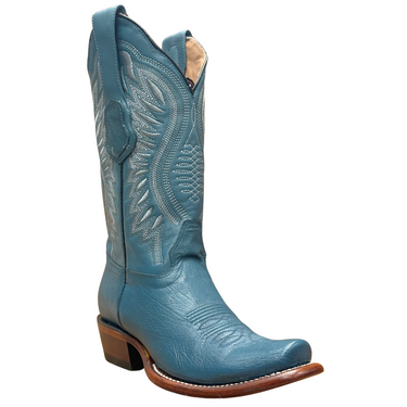 Dubai Blue Jeans Smooth Ostrich Narrow Square Toe Boot