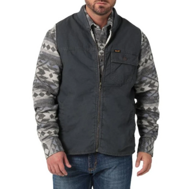 Men's Wrangler® Sherpa Lined Zipper Vest Grey 112335625