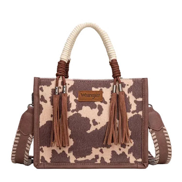 Wrangler Brown Cow Print Tote/Crossbody - WG386-8120SLCF