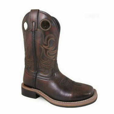 Children's Landry Chocolate Leather Square Toe Western Boot 3722