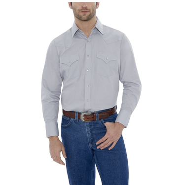 Men's Solid Long Sleeve Shirt in Grey by Ely Walker 15201905-80