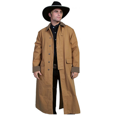 Men's Classic Authentic Brown Canvas Duster By Scully RW107