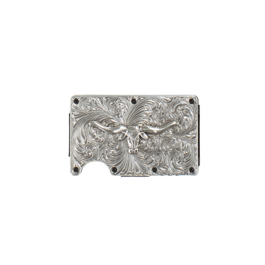 Silver Scroll With Long Horns Wallet By 3D D250008765