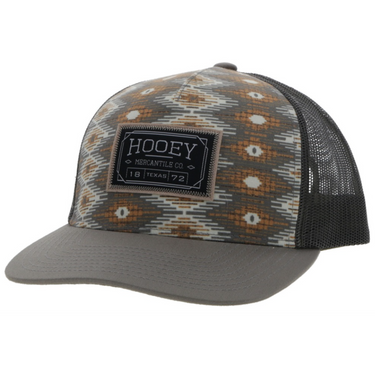 Doc Hooey Grey 5-Panel Trucker with Rectangle Patch By Hooey 2302T-CRGY