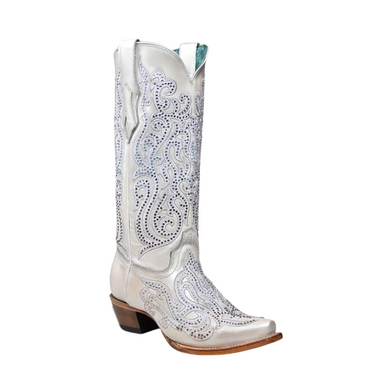 Women's White With Gem Stones Boot by Corral C4103