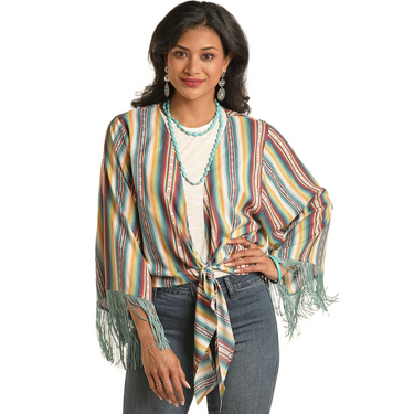 Fringed Tie Top By Rock & Roll