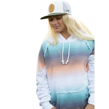 Hooey Ladies Serape Pattern Hoody With White Accent and Braided Detail HH1246SPWH